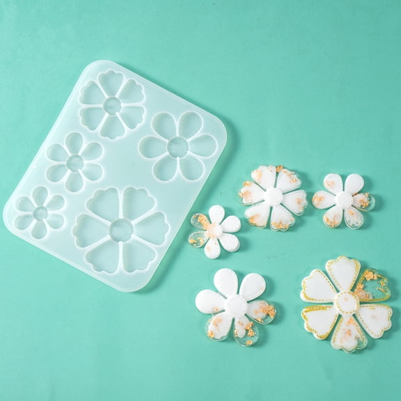 Supvox White Silicone Flower Mold for Clay Crafting and Household Decoration, 1 Piece Flexible Mold
