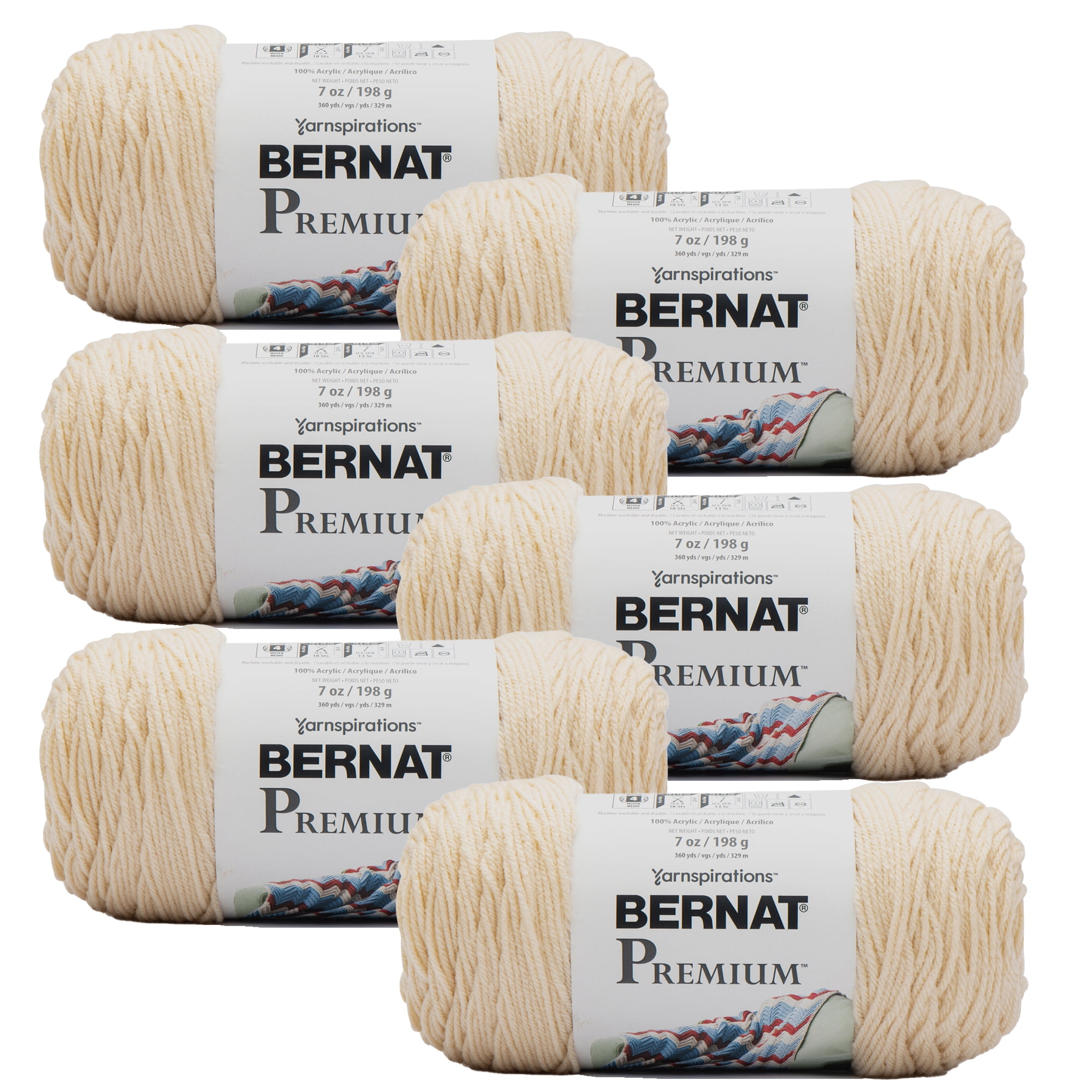 Bernat® Premium™ 4 Medium Acrylic Yarn, Almond 7oz/198g, 360 Yards (6