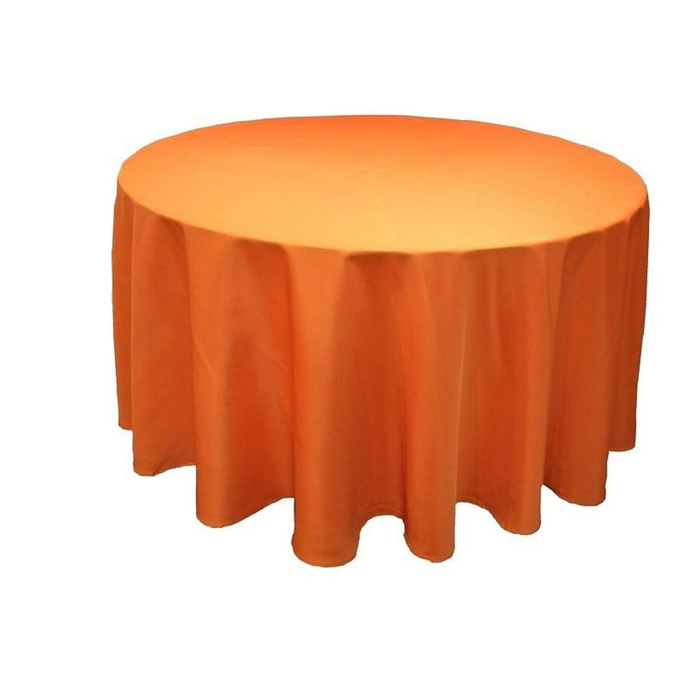15 Pack 132" Inch round Polyester Tablecloth 24 COLOR Table Cover Wedding Party", (Color: Orange ...