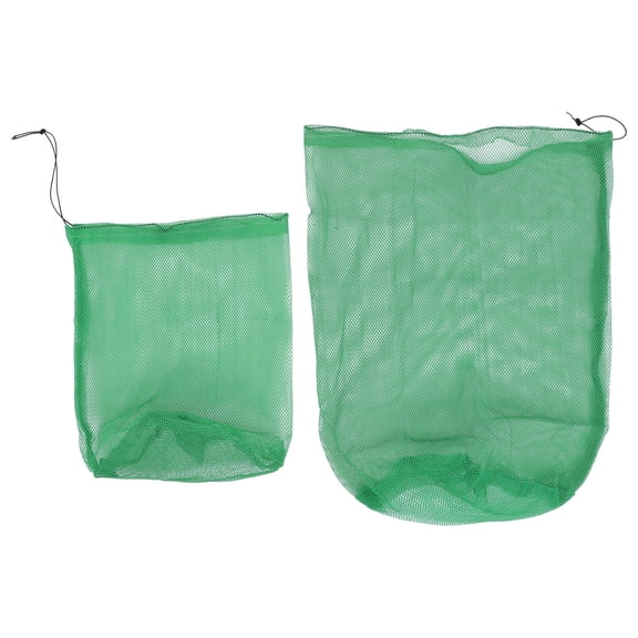 ROSENICE Green Nylon Fish Collection Bags for Fishing 4pcs Lightweight Foldable QuickDrying Drawstring Bag 7.87"x3.94"