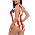 thumbnail image 4 of Sikiie America Flags2 Print Women One Piece Swimsuits Tummy Control One Shoulder Bathing Suits Ruffle Swimwear, From S to XXL-XX-Large, 4 of 6