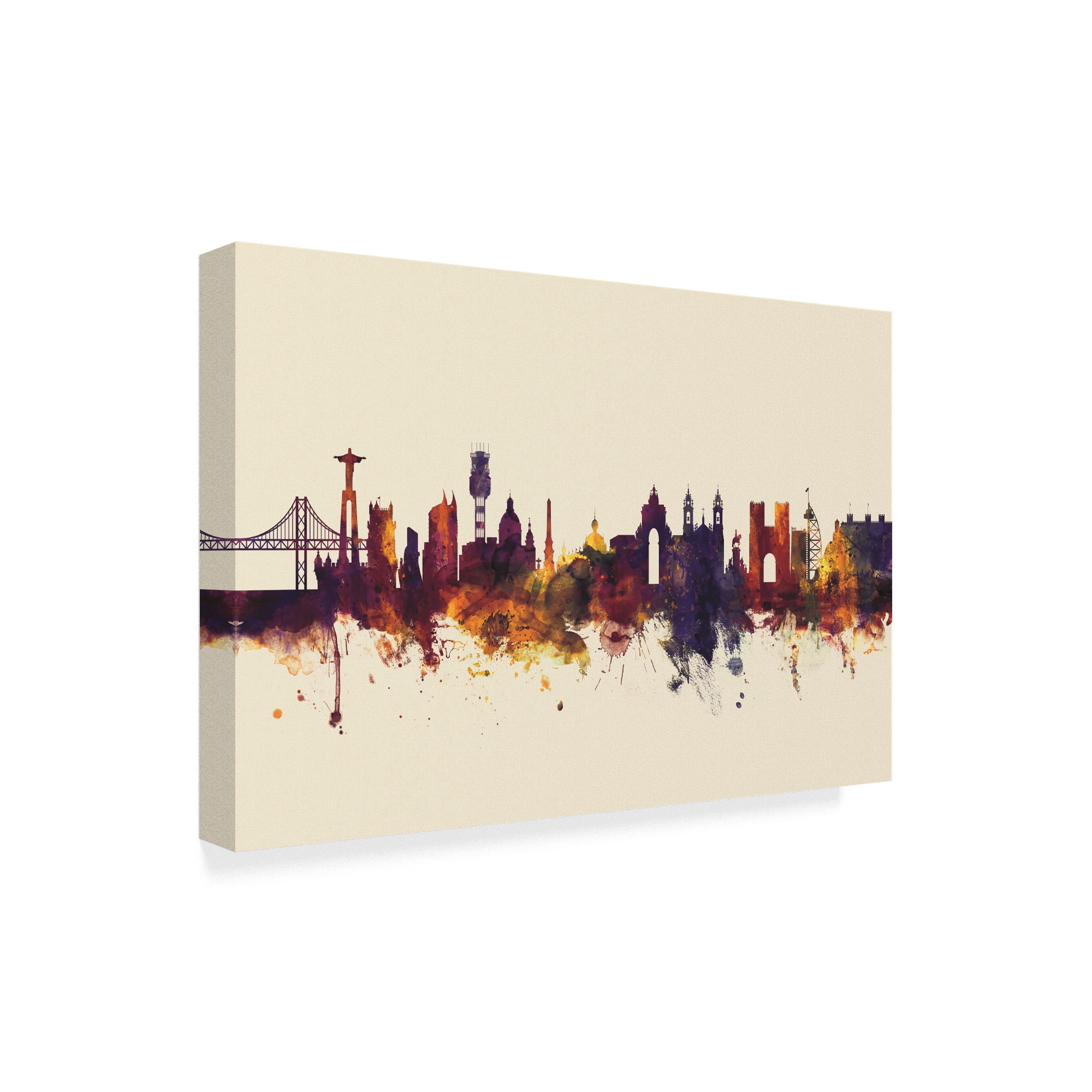 Trademark Fine Art 'Lisbon Portugal Skyline III' Canvas Art by Michael Tompsett