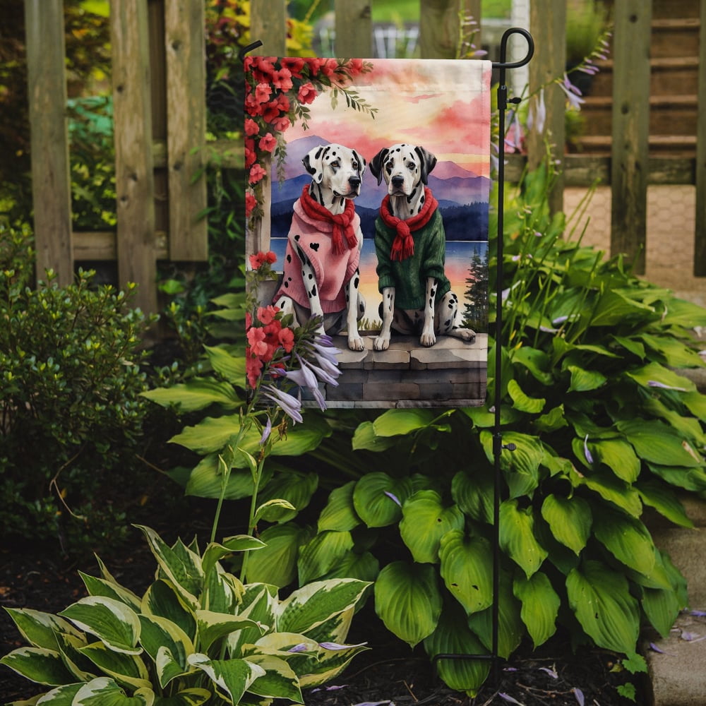 Dalmatian Two Hearts Garden Flag 11.25 in x 15.5 in