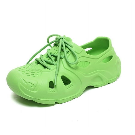 

With Assorted Colors Men s Breathable Lace Up Cut Out Clog Sneakers-41
