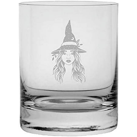 

Witch 1 Happy Halloween Etched 11oz Crystal Rocks Whisky Glass