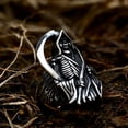 thumbnail image 3 of HOOUN Men's Gothic Soul Reaper Ring Stainless Steel Reaping Hook Skull Biker Punk Ring-8, 3 of 5