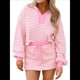 thumbnail image 1 of Conjunto de Dos Piezas A Rayas para Mujer, Sudadera Informal con Falda y Larga, Conjunto de Estar por Casa A Juego. Rosa M, 1 of 10