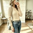 thumbnail image 5 of Women's Cardigan Sweater Button Down Ribbed Knit Long Sleeve Slim Fit Lightweight Cozy Fall Winter Knitwear Tops, 5 of 5