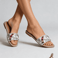 thumbnail image 4 of GJPBGK Women’s Embellished Slide Sandals Open Toe Flat Sandals Rhinestone Beaded Slip On Summer Sandals Fashion Casual Sandals for Beach, Vacation & Daily Wear, 4 of 7