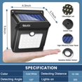 thumbnail image 5 of Baxia Technology Luces Solares Para Exteriores, Sensor De Movimiento De Seguridad Inalámbrico, Luces Solares Para Exteriores, Impermeables, Para Puerta Delantera, Patio Trasero, Escalones, Garaje, Jar, 5 of 5