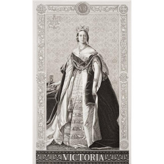 Queen Victoria 1819-1901 Alexandrina Victoria of Saxe-Coburg Engraved by A Krausse Drawn by J L Williams After Winterh Poster Print - Large - 22 x 38