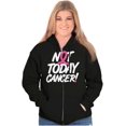 thumbnail image 4 of Not Today Breast Cancer Awareness BCA Womens Plus Size Graphic Zipper Hoodie Brisco Brands 2X, 4 of 5