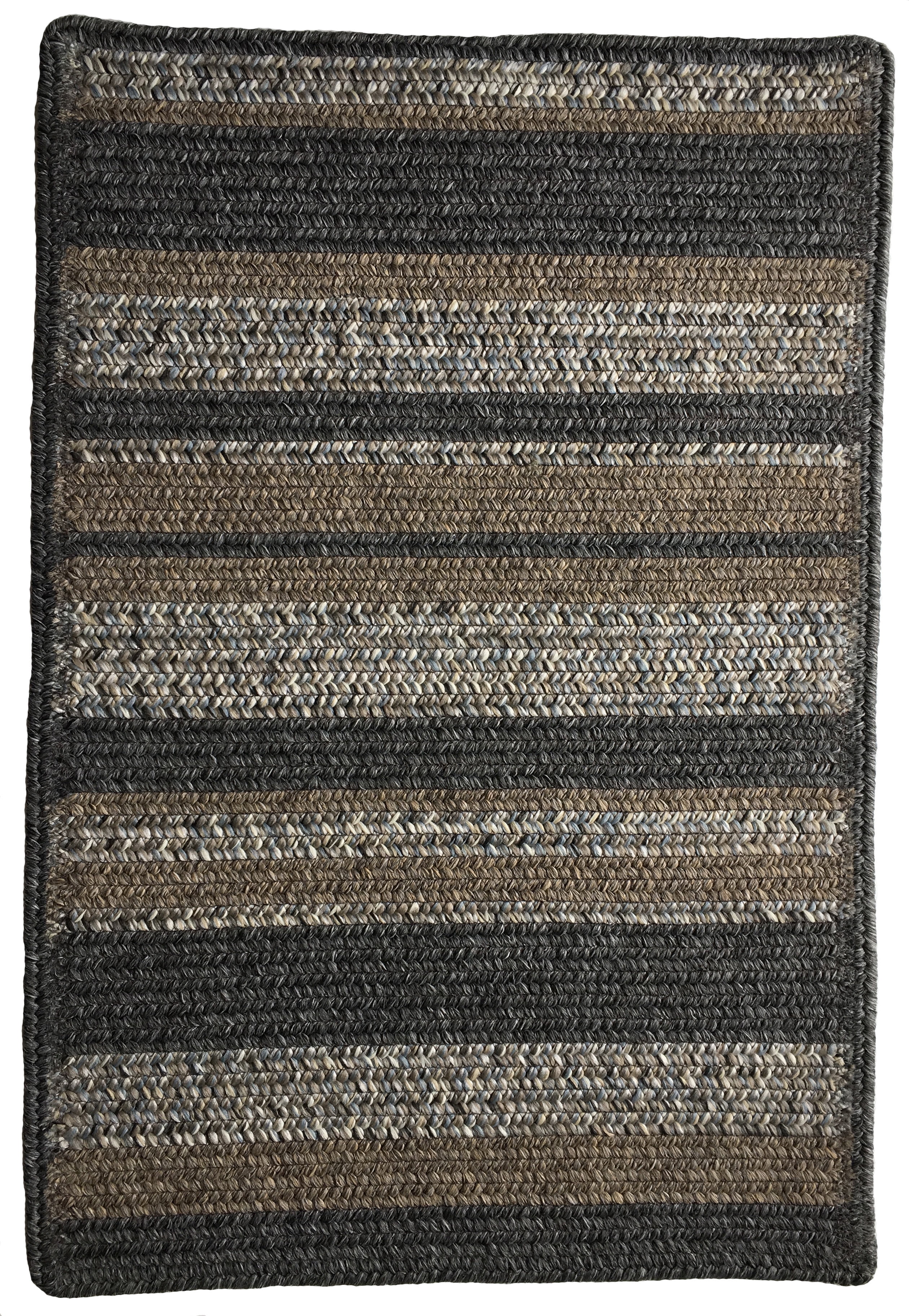 Larkin Cross Sewn Rectangle Braided Area Rug Quarry