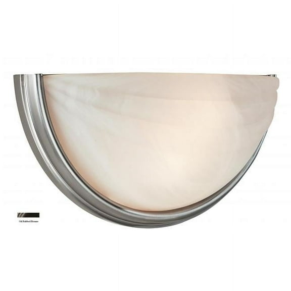 20635-ORB-ALB Crest 2 Light Alabaster Glass Wall Sconces - Oil Rubbed Bronze