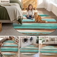 thumbnail image 5 of Round Rugs 7Ft, Turquoise Brown Round Area Rug Washable Indoor Throw Carpet, Watercolor Modern Abstract Striped Large Non Slip Circle Rug for Dining Room Playroom Home Decor Aesthetic, 5 of 8