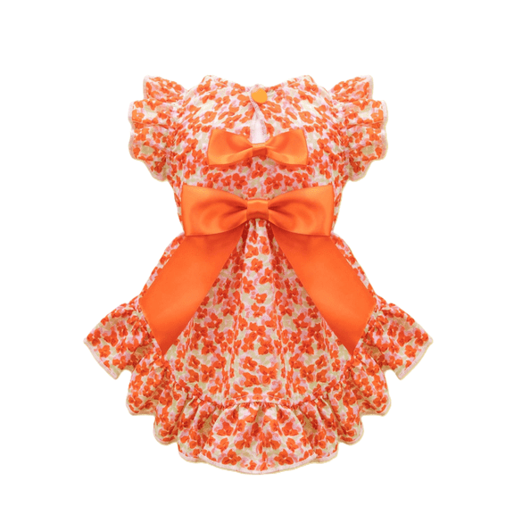 Ditsy Floral Dog Dress for Small & Medium Dogs – Lightweight Pet Summer Dress, Cute Puppy Outfit for Daily Wear, Parties & Photos