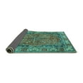 thumbnail image 2 of Ahgly Company Indoor Round Persian Turquoise Blue Traditional Area Rugs, 4' Round, 2 of 4