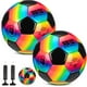 thumbnail image 1 of Balones de fútbol Sappy, tamaño 4, arcoíris, 2 unidades, con bomba y bolsa, 1 of 6