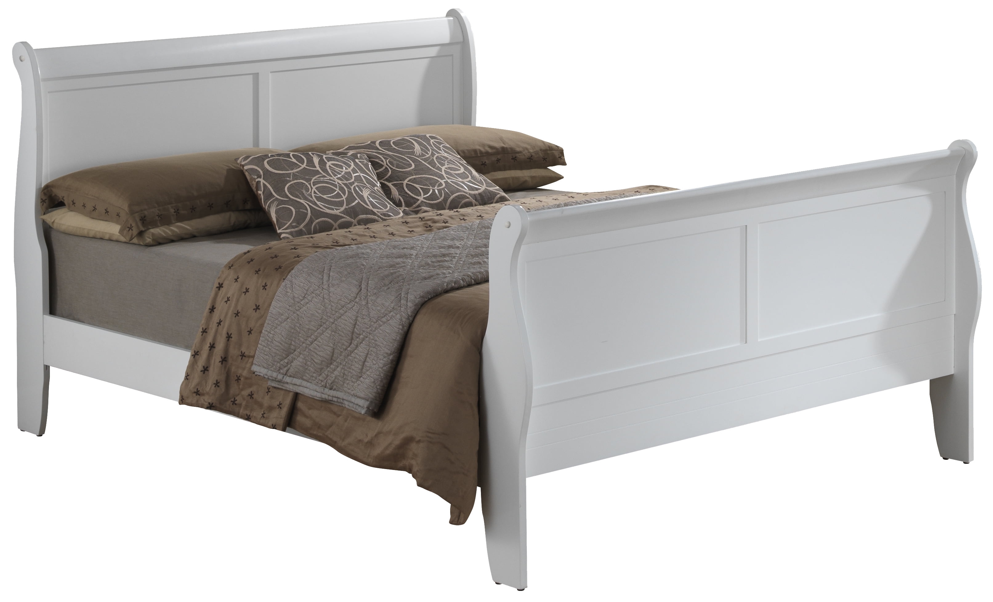 Glory Furniture Louis Phillipe King Bed in White Color