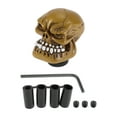 thumbnail image 1 of Pomo de cambio universal de resina con calavera única para vehículos automáticos y manuales con 4 adaptadores amarillo 1 set, 1 of 7