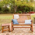 thumbnail image 4 of Leigh Country Amber Log Outdoor Patio Handcrafted Hardwood End Table, Brown, 4 of 11