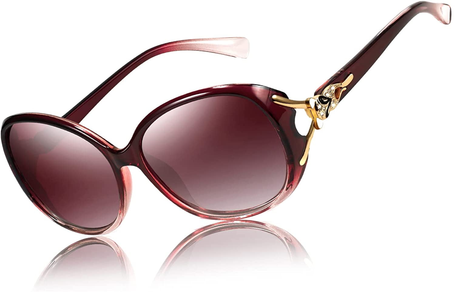Feisedy Women Oversized Polarized Sunglasses Classic Fox Style_voghion.com