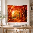 thumbnail image 5 of Autumn Forest Path with Lanterns Cozy Cottagecore for Home Decor Enthusiasts Rustic Wall Art Thanksgiving Gift Tapestry Wall Hanging for Bedroom and Living Room, 5 of 7
