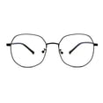 thumbnail image 1 of Womens Optical Quality Metal Rim Large Round Blue Light Flitering Computer Glasses All Black, 1 of 4