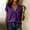 Purple, variant on QUNYINEY Cotton Linen Womens Tshirts Casual Short Sleeve Pink Tops Pleated Pullover Summer V Neck Loose Fit Shirts