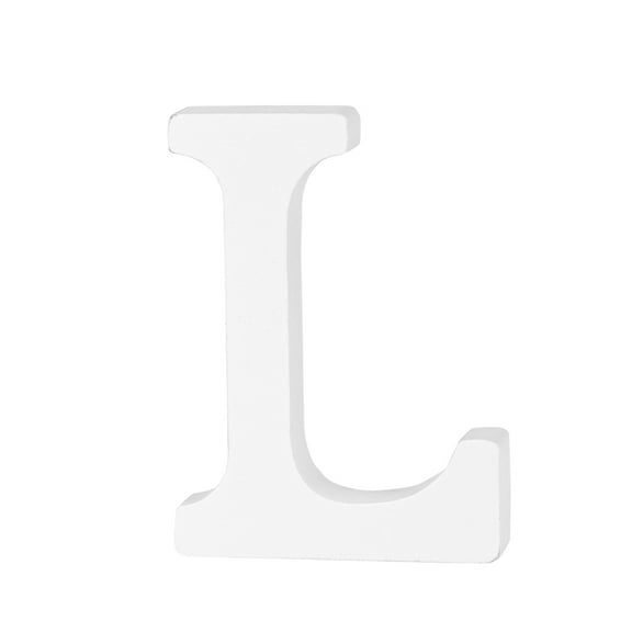 NUOLUX Wood Letters L Decor Simple DIY Letter for Wedding Party Birthday Home Store (White, 8cm)