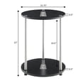 thumbnail image 5 of Pemberly Row Two-Tier Round Modern Stainless Steel End Table in White, 5 of 5