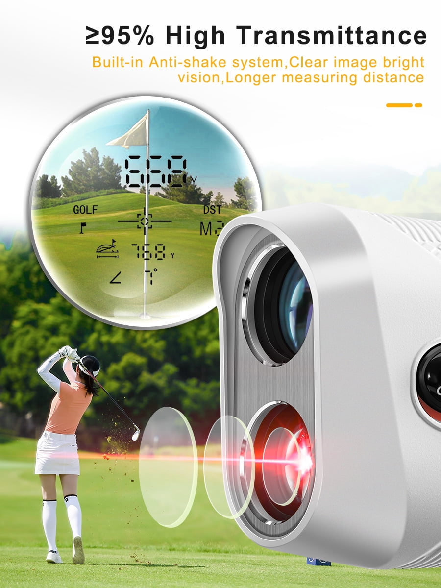 Golf 1200 Yards Rangefinder with Slope and Pin Lock Vibration Mode Continuous Scan 7X Magnification Range Finder with Rechargeable Battery,High-Precision Flag
