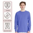 thumbnail image 7 of Comfortwash by Hanes Unisex Garment-Dyed Long Sleeve T-Shirt 100% Ring-Spun Cotton Plain Comfort Tee (Anchor-Slate, L), 7 of 7