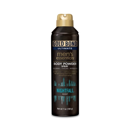 GOLD BOND Ultimate Men's Essentials Body Powder Spray, Nightfall Scent, 7oz