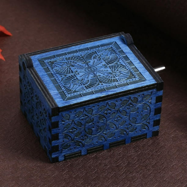 Caja de música Harry Potter Grabado Artesanía de madera Juguetes Regalo de Navidad Azul Hugtrwg Para estrenar