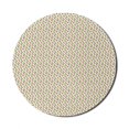 thumbnail image 1 of Floral Mouse Pad for Computers, Continuous Pattern of Spring Garden Symmetry Roses Cartoon, Round Non-Slip Thick Rubber Modern Gaming Mousepad, 8" Round, Burnt Sienna Green, by Ambesonne, 1 of 2
