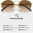 thumbnail image 3 of Ray-Ban RB3637 NEW ROUND Square Shaped Non-Polarized Sunglasses for Men & Women - Includes Official RAYBAN Eyewear Kit - Ideal Formal & Casual Wear Sunglasses - Light Brown Lens, 3 of 7