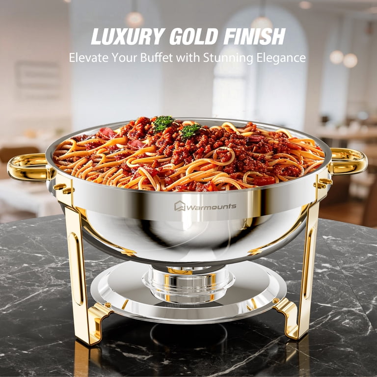 Warmounts Gold Chafing Dish Buffet Set, 5QT, 2-Pack photo 5
