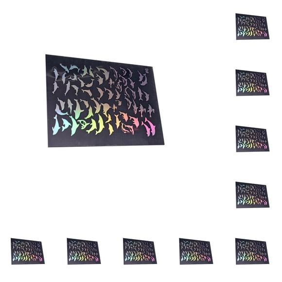 Bewildely Pegatinas transparentes, suministros de arte, calcomanías para diario, decoración de uñas, Kits de álbumes de recortes multiusos Delfín 10piezas