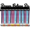 thumbnail image 2 of Dream Believe Do Medal Holder Display Hanger Rack Sports Game Awards Metal Holder Rack Wall Mounted Stainless Steel Metal Hanging for Athletes Player Gymnastics Over 60 Medals Black, 2 of 8