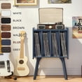 thumbnail image 7 of LEYAOYAO Record Player Table with Vinyl Storage, 4 Cabinet Up to 100 Albums, Turntable Stand with Wood Legs for Living Room, Blue, 7 of 7