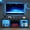 Black, variant on 70" Gray Engineered Wood TV Stand with 23" Fireplace & LED Lights