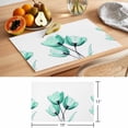 thumbnail image 6 of Green Tulip Placemats Set of 4 Modern Elegant Farmhouse Botanical Floral Place Mats Indoor Wipeable Table Mats Washable Cloth Dining Table Placemats for Kitchen Holiday Party Home Decor 13x19 Inch, 6 of 9