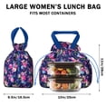 thumbnail image 5 of Pioneer Flower Floral Print Pattern Drawstring Lunch Bag Women - Drawstring Lunch Bag Insulated for Work Office - Stain-Resistant Large Lunchbags for Women with Multi-Pockets, 5 of 6