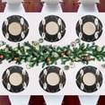 thumbnail image 7 of Ryvnso Black White Plaid Checkered Round Plate Mats Dining Table Placemat Set of 4 for Holiday Decoration, 7 of 7