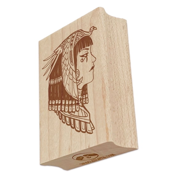 Cleopatra Egyptian Queen Bust Rectangle Rubber Stamp Stamping Scrapbooking Crafting - Small 1.7in