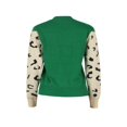 thumbnail image 4 of Jersey JUNBOON para mujer, casual, con estampado de leopardo, tejido verde, 4 of 6