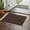 Brown, variant on Solid Brown Bathroom Rug 2'x3', Vintage Minimalism Abstract Denim Pattern Low Profile Front Entryway Rug with Tassels, Woven Cotton Washable Kitchen Mat Carpet for Foyer Bedroom Back Door Decor