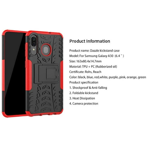 Yiakeng Galaxy A50/A20/A30 Case, Yiakeng Shockproof Slim Protective with Kickstand Hard Phone Cover for Samsung Galaxy