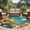 Yellow, variant on Orange Leaf Round Area Rug 5 FT, Non Slip Bedroom Rugs, Abstract Oil Painting Branch Turquoise Washable Soft Circular Carpet Non-Shedding Floor Mat for Kitchen Dining Room Foyer Balcony Dorm